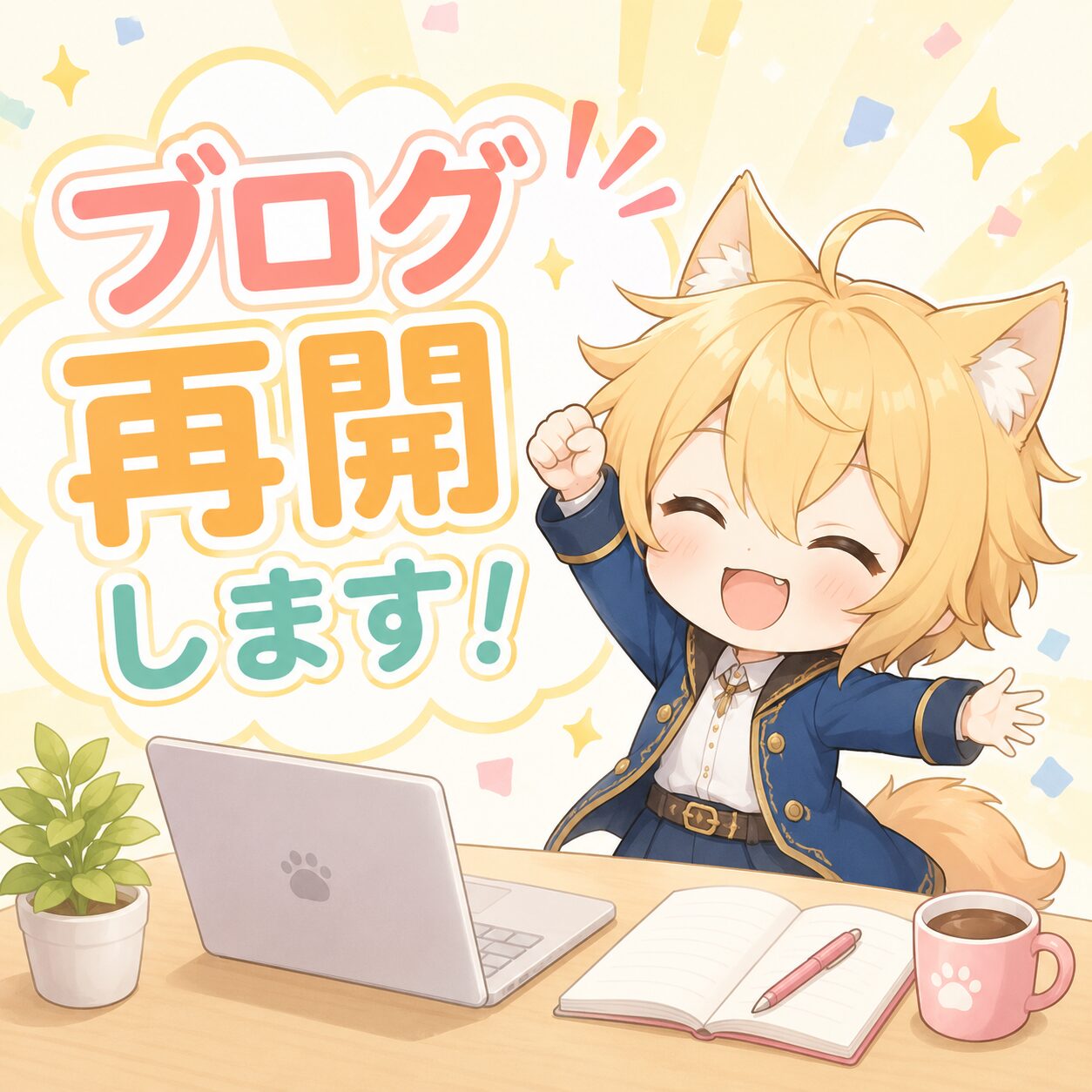 ブログ再開を伝えるアイキャッチ画像